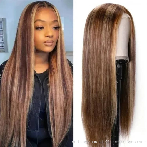 wholesale hot sell p4/27 woman hair virgin brazilian piano color human hair wigs